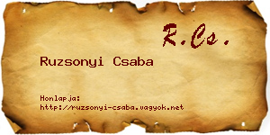 Ruzsonyi Csaba névjegykártya