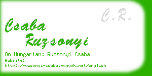 csaba ruzsonyi business card